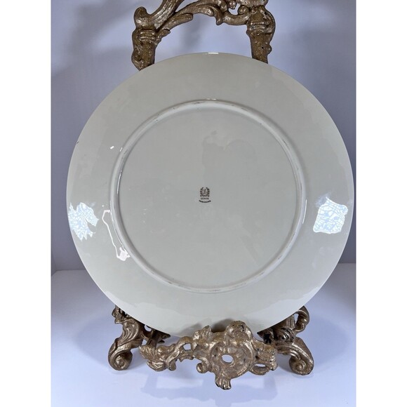 Lenox Ivory China Chateau Center Handle‎ Sandwich Tidbit Dessert Tray 24 K Gold - Picture 10 of 12